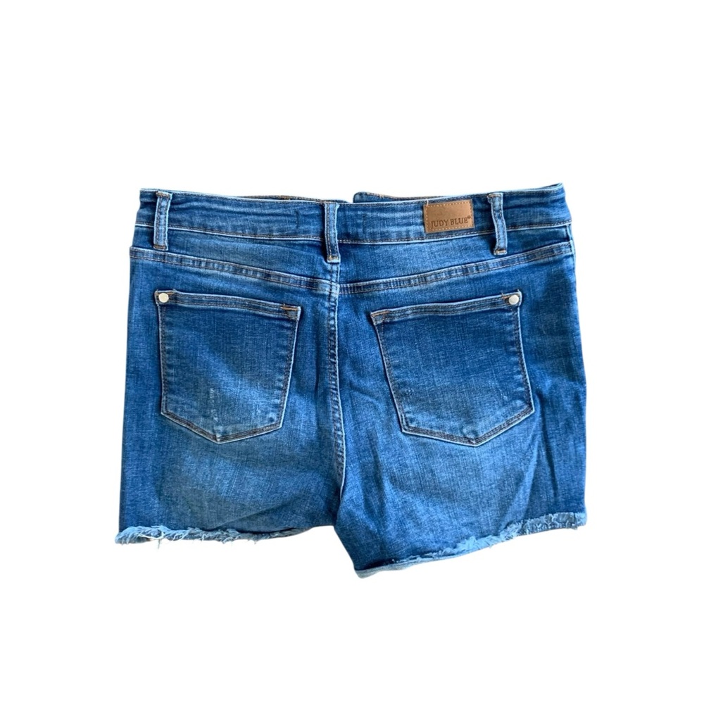 Judy Blue Distressed Blue Jean Shorts - Picture 3 of 3